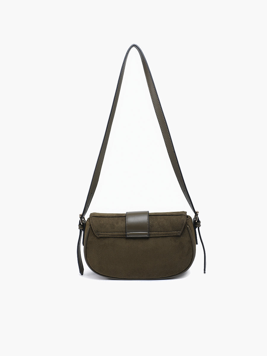 Duffy Vegan Suede Shoulder Bag - Jen & Co. vegan handbag