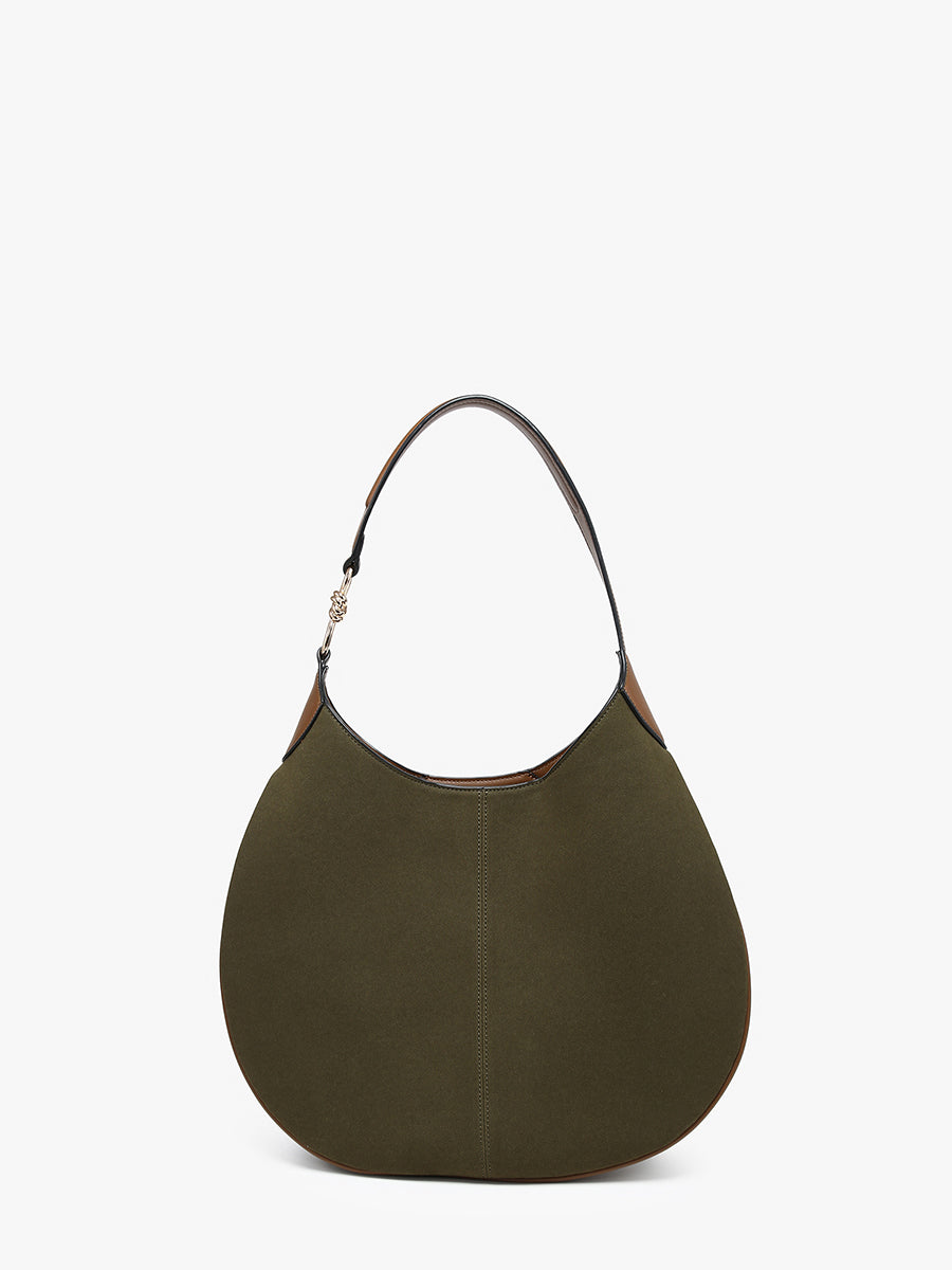 Vanessa Vegan Suede Hobo Olive Brown - Jen & Co. vegan handbag