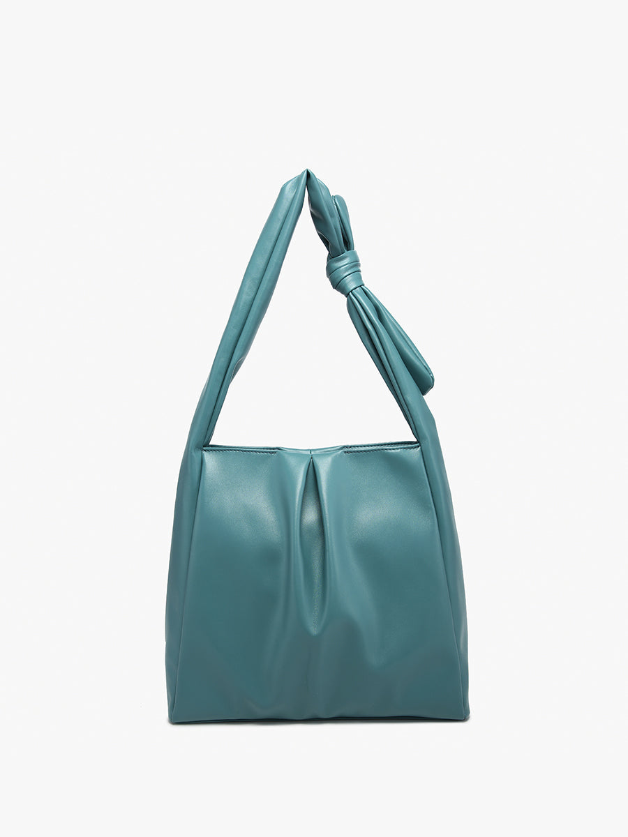 Jolene Vegan Pleated Hobo Teal - Jen & Co. vegan handbag