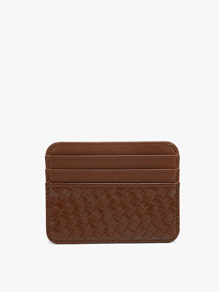 Fatima Vegan Woven Wallet Brown - Jen & Co. vegan handbag