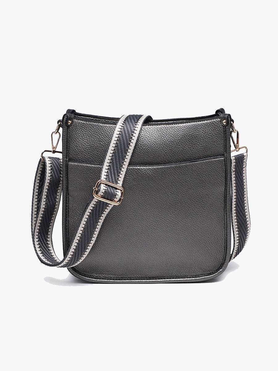 Posie Vegan Crossbody in Gunmetal - Jen & Co. vegan handbag
