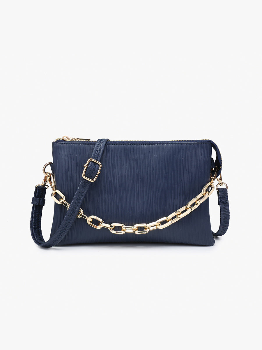 Izzy Vegan Textured Crossbody Navy - Jen & Co. vegan handbag