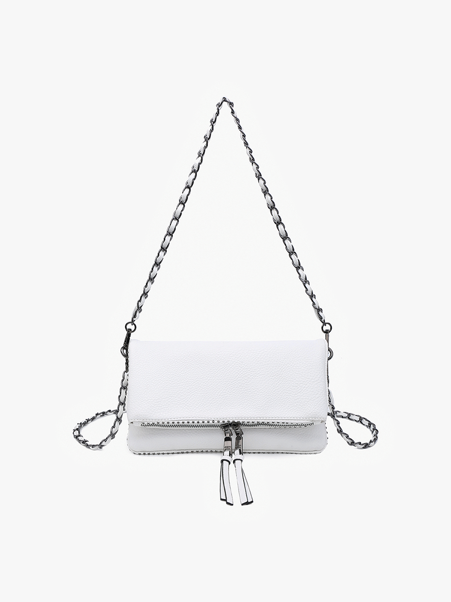 Julie Vegan Studded Crossbody White - Jen & Co. vegan handbag