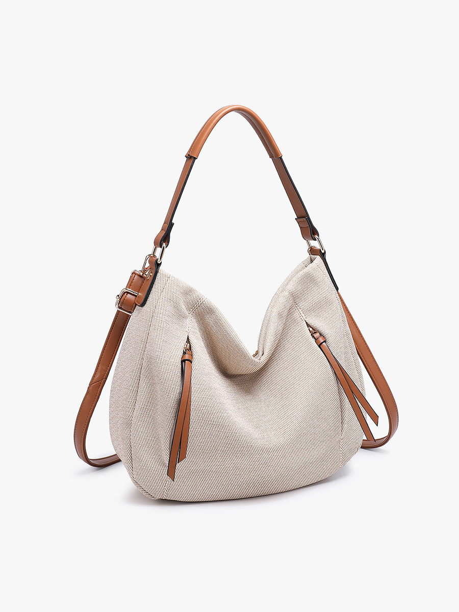 Hailey Faux Canvas Hobo