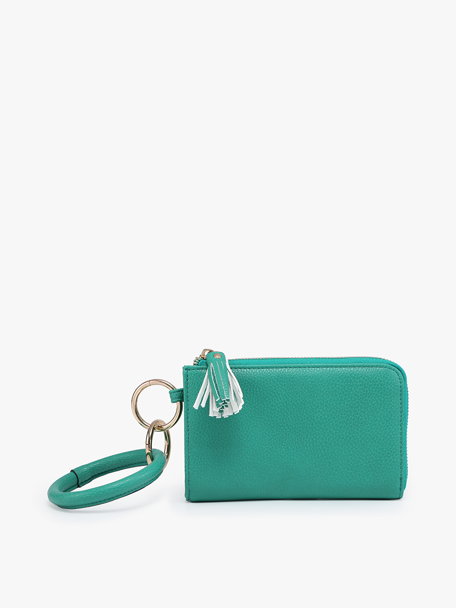 Liv Vegan Bangle Wristlet Kelly Green - Jen & Co. vegan handbag