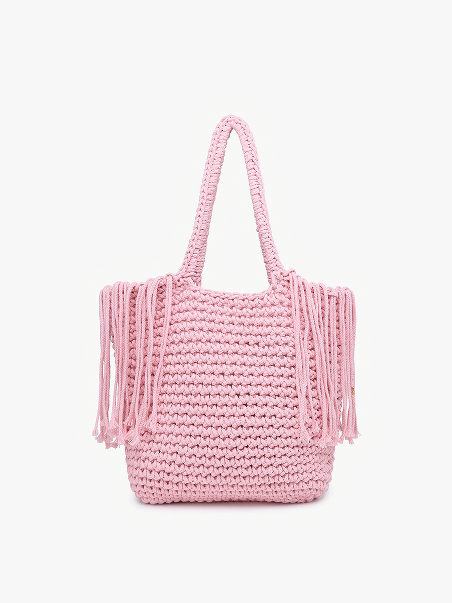 Gracie Macrame Satchel in - Jen & Co. vegan handbag