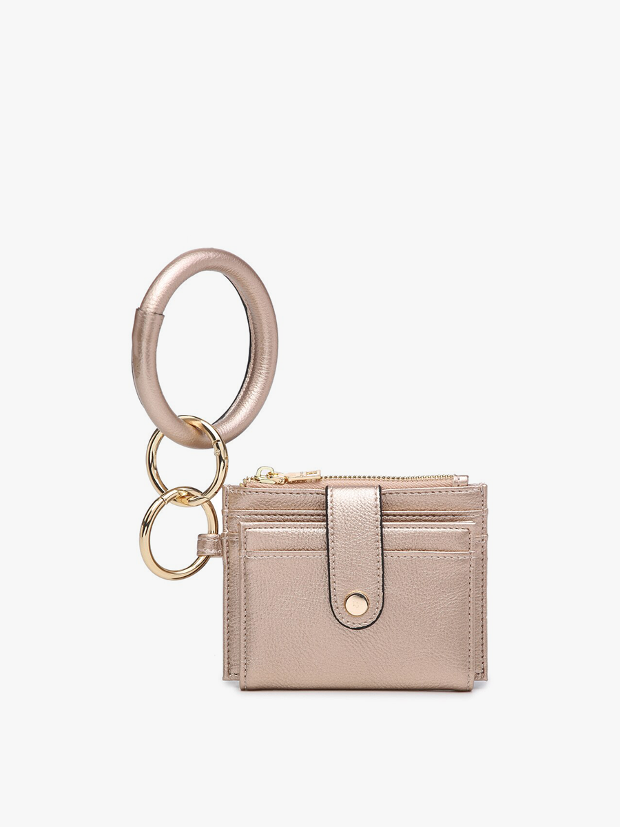 Sammie Vegan Wallet w/ Bangle in Rose Gold - Jen & Co. vegan handbag