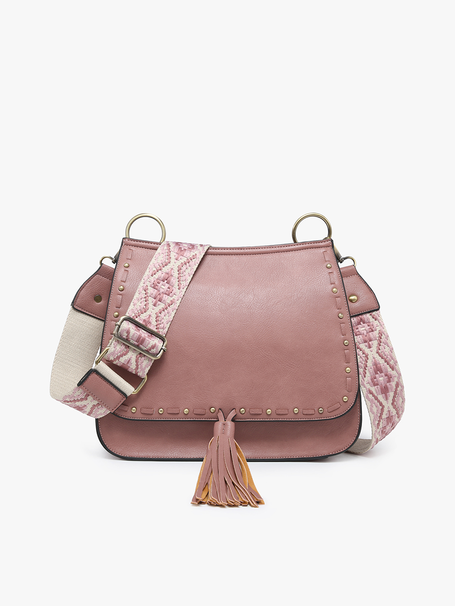 Bailey Vegan Crossbody in Dark Mauve - Jen & Co. vegan handbag