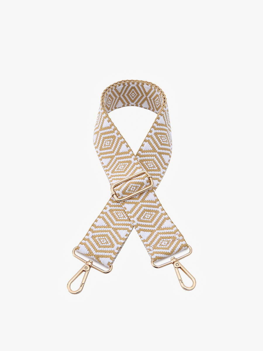 Diamond Guitar Strap Tan - Jen & Co. vegan handbag