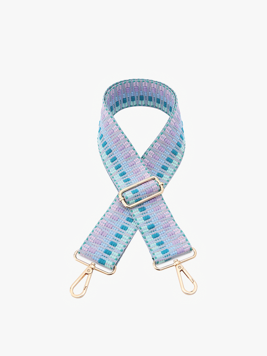 Aztec Guitar Strap Blue Purple - Jen & Co. vegan handbag