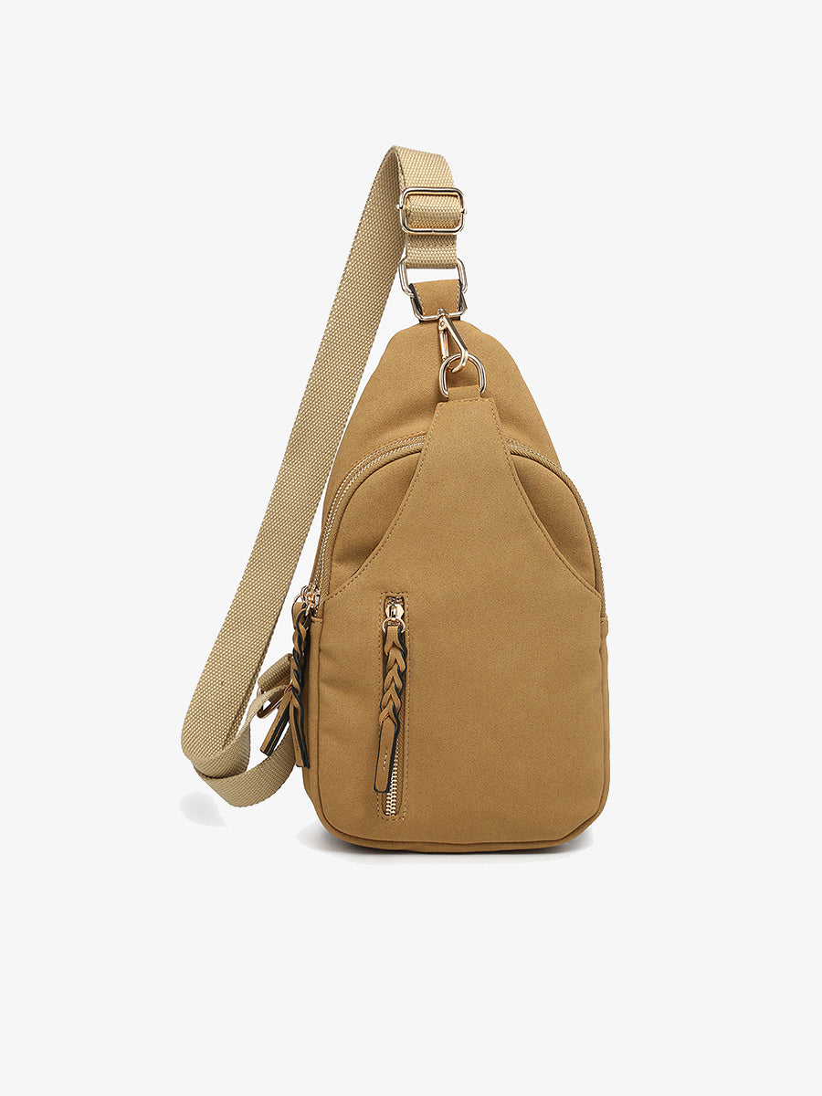 Nikki Suede Sling Bag | Jen & Co. – Jen & Co.