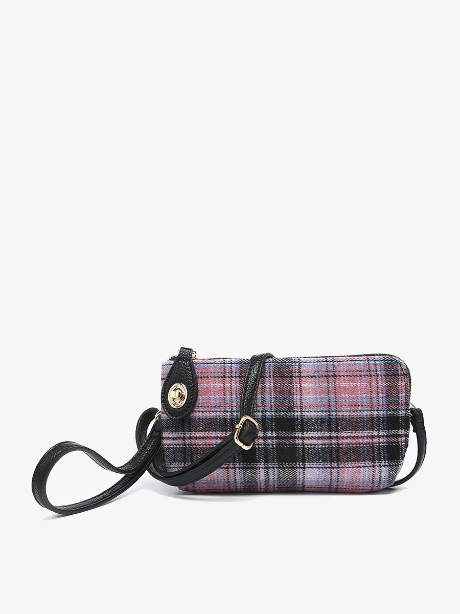 Kendall Plaid Crossbody Mauve - Jen & Co. vegan handbag