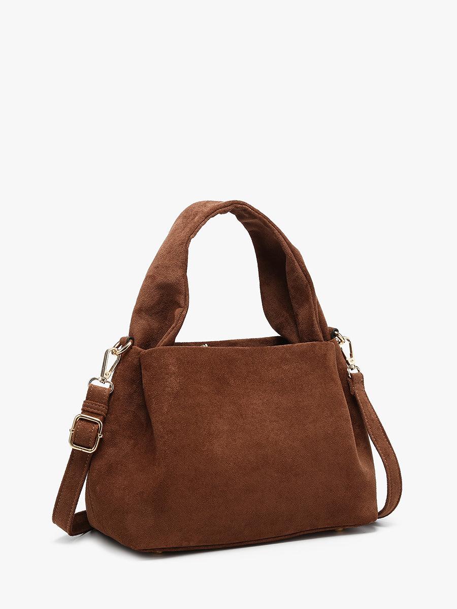 Lia Vegan Suede Satchel - Jen & Co. vegan handbag
