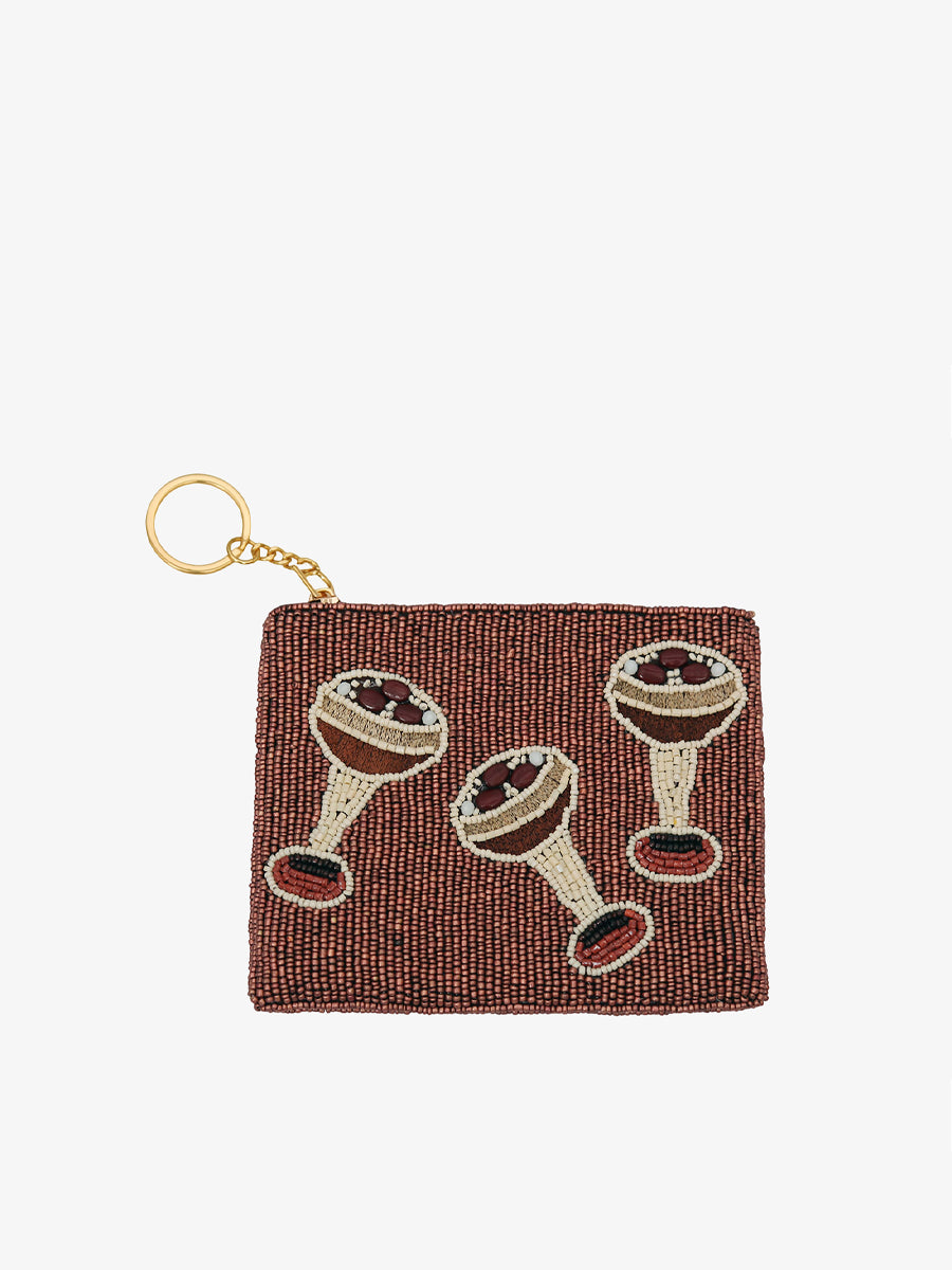 Ricki Beaded Coin Pouch Espresso Martini - Jen & Co. vegan handbag