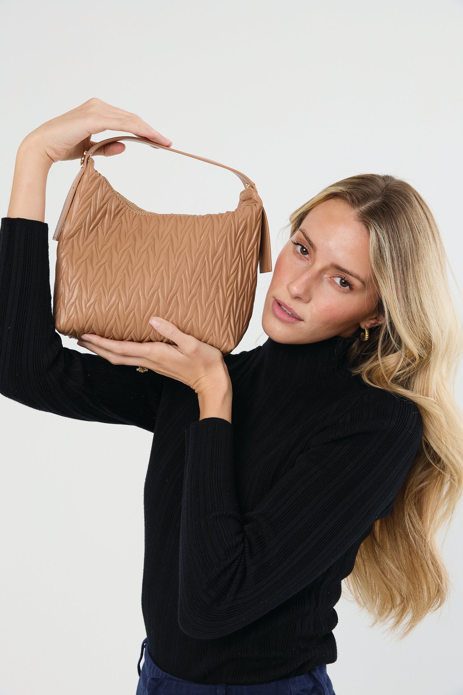 Brenna Vegan Patterned Shoulder Bag in - Jen & Co. vegan handbag