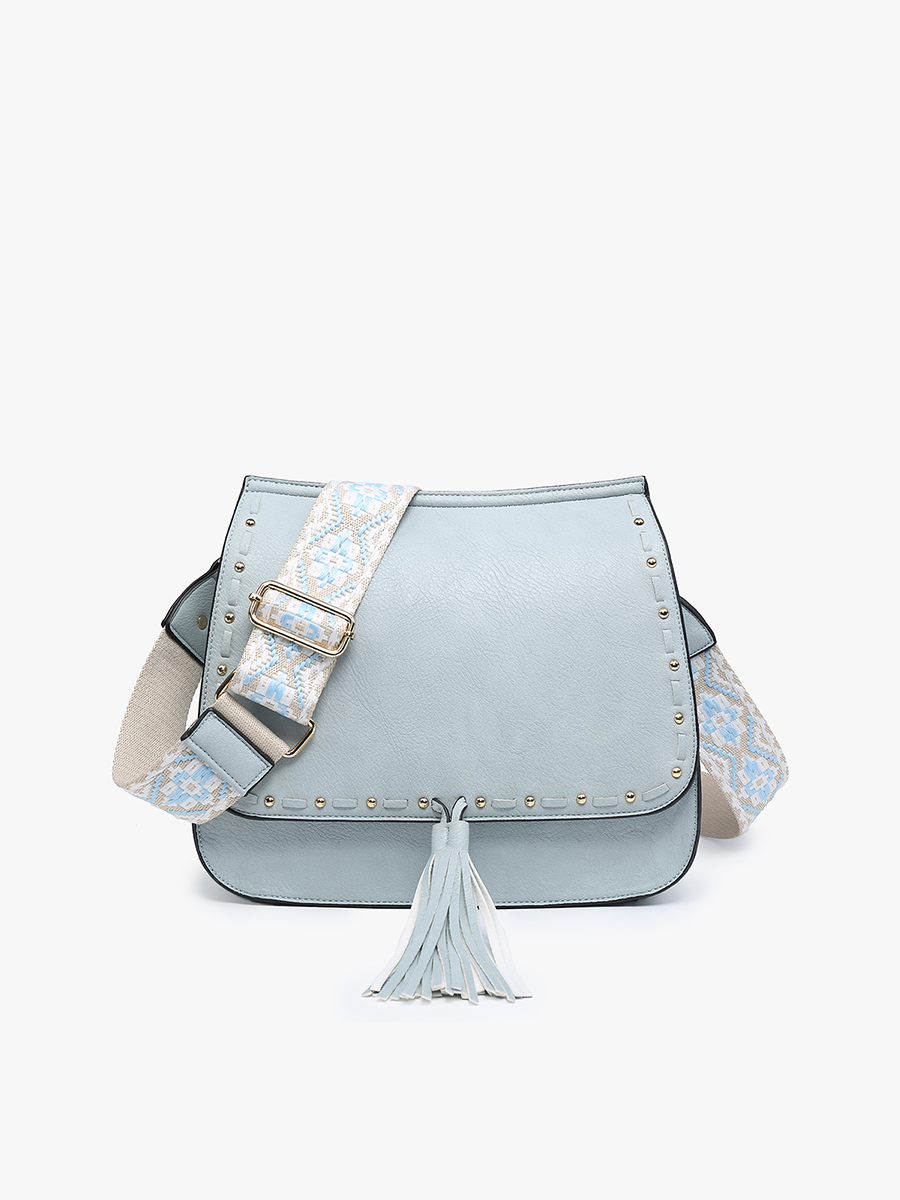 Bailey Vegan Crossbody in Grey-Blue - Jen & Co. vegan handbag
