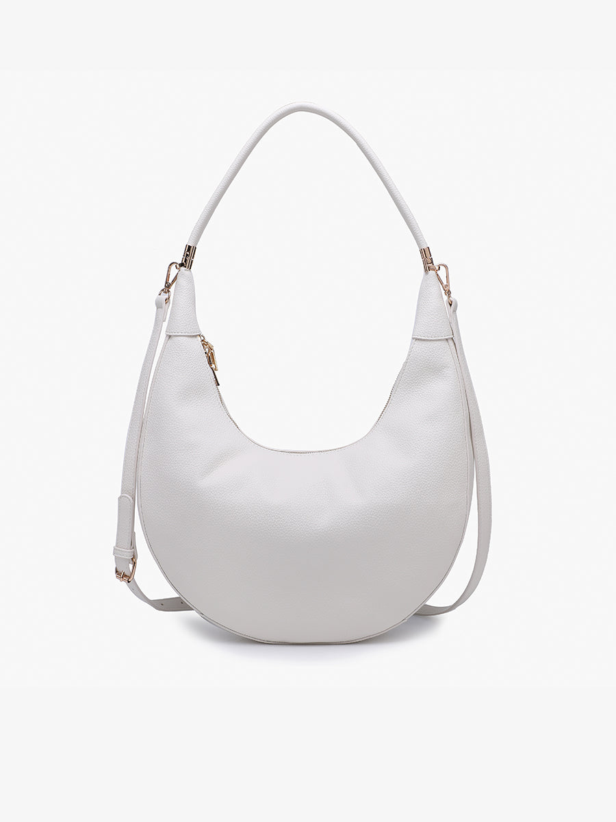 Alex Vegan Crescent Crossbody Ivory - Jen & Co. vegan handbag