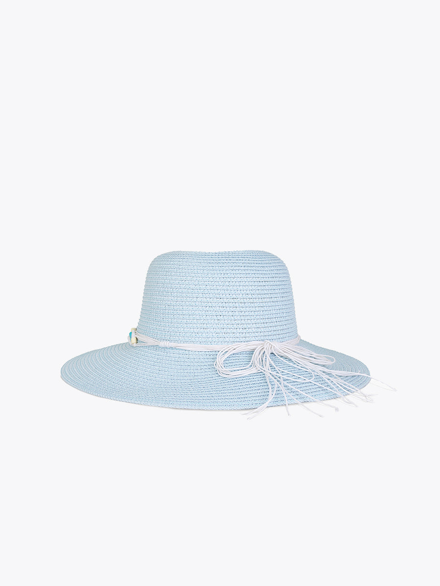 Viola Turquoise Bead Straw Hat