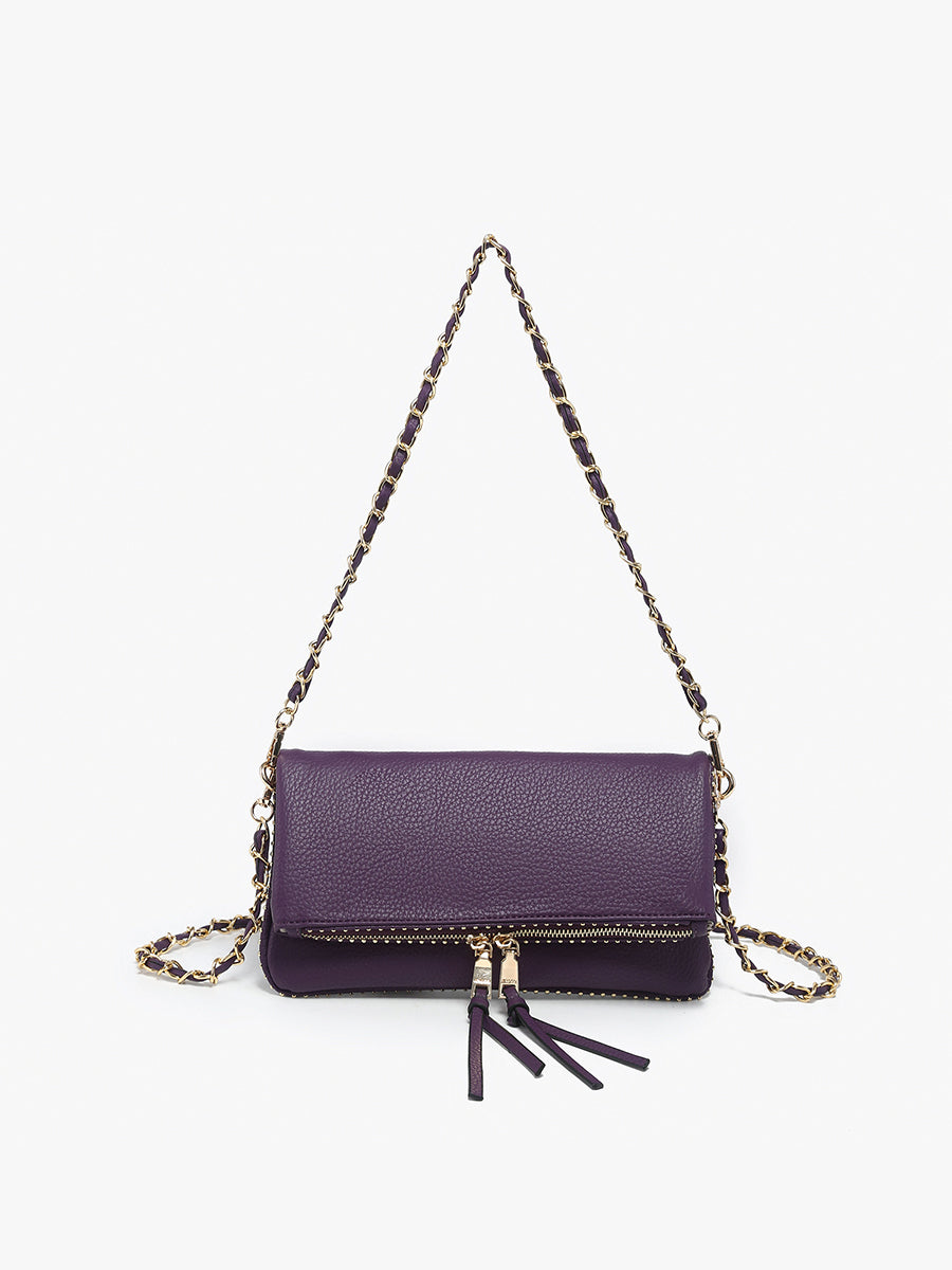 Julie Vegan Studded Crossbody Dark Plum - Jen & Co. vegan handbag