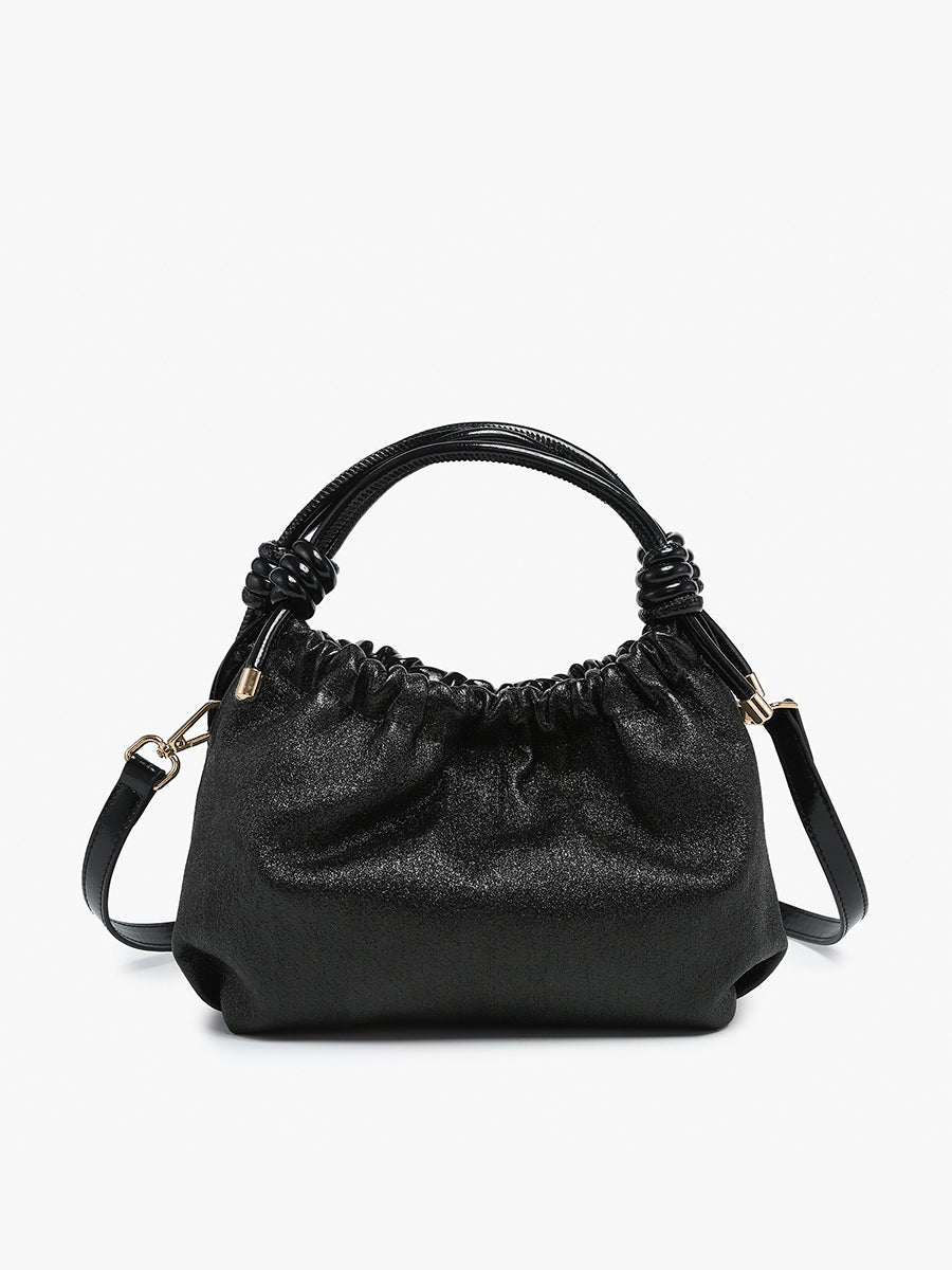 Lennox Vegan Glitter Clutch Black - Jen & Co. vegan handbag