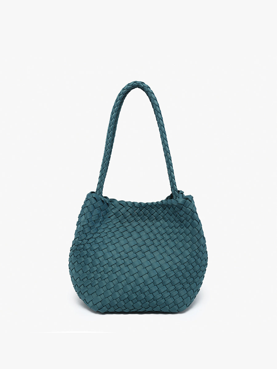 Ava Handwoven Bucket Bag/Tote in - Jen & Co. vegan handbag