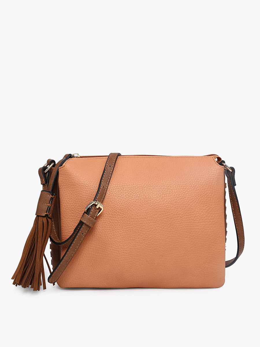 Sabrina Vegan Crossbody in Melon Tan - Jen & Co. vegan handbag