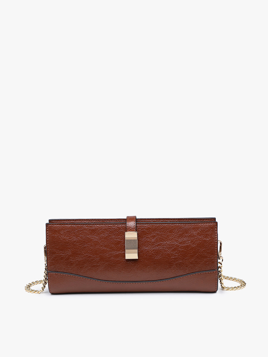 Paige Vegan Clutch Brown - Jen & Co. vegan handbag