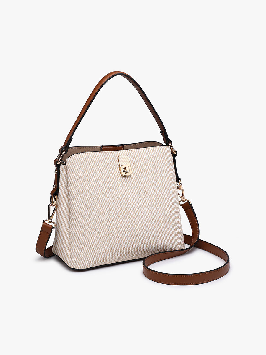 Allison Faux Canvas Satchel - Jen & Co. vegan handbag