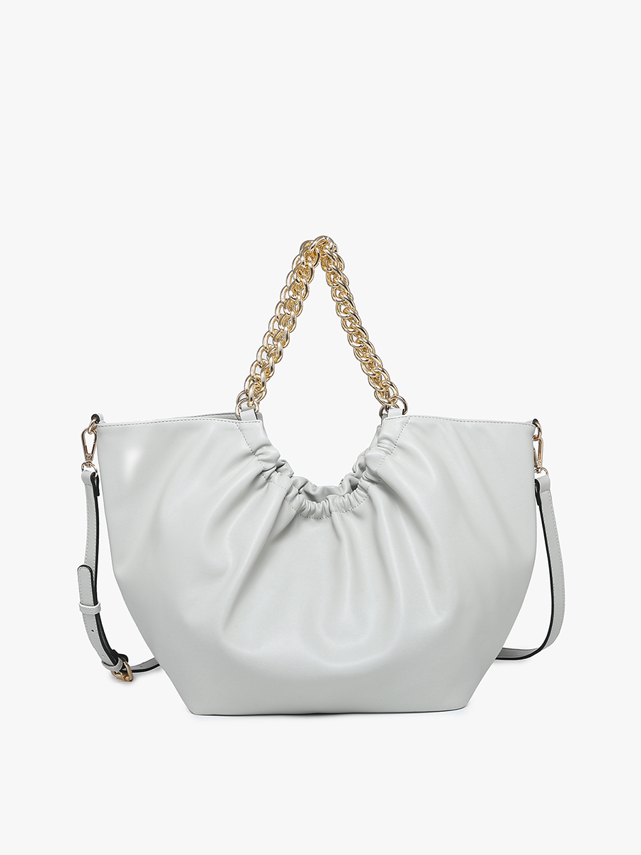 Stassi Vegan Slouchy Tote Lt. Grey - Jen & Co. vegan handbag