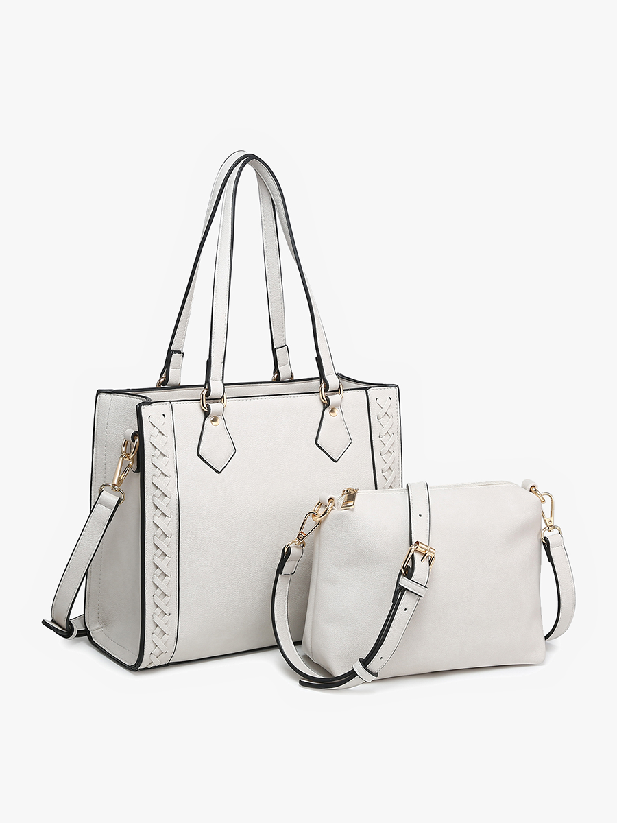 Betsy Vegan Structured Crossbody Lt. Grey - Jen & Co. vegan handbag
