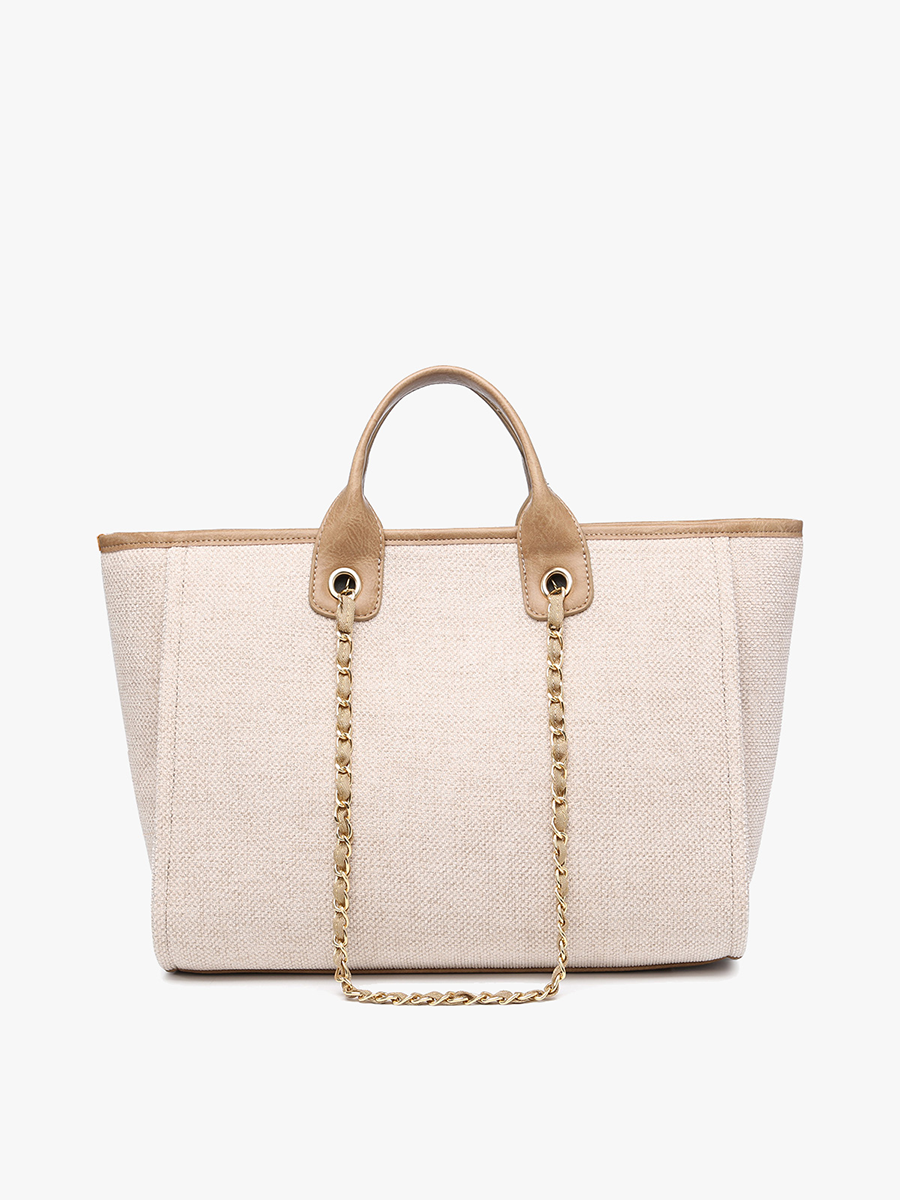 Kristina Vegan Stripe Satchel in - Jen & Co. vegan handbag