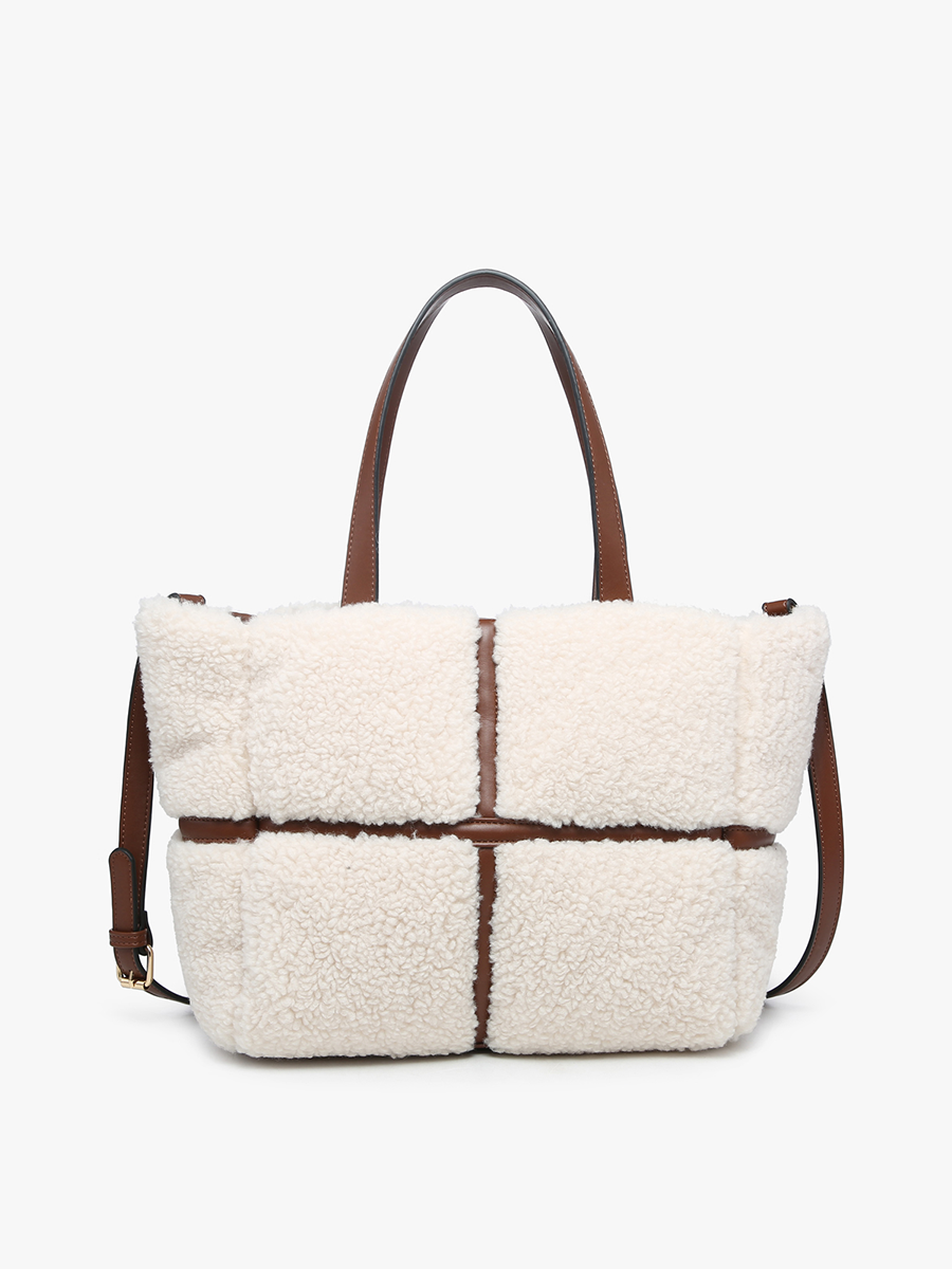 Marlene Vegan Sherpa Contrast Tote