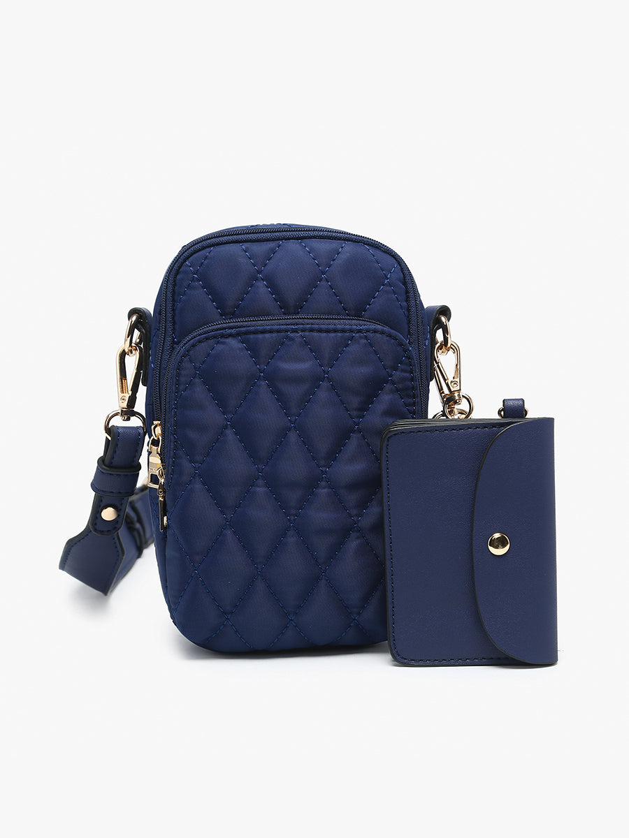 Parker Vegan Quilted Crossbody Navy - Jen & Co. vegan handbag