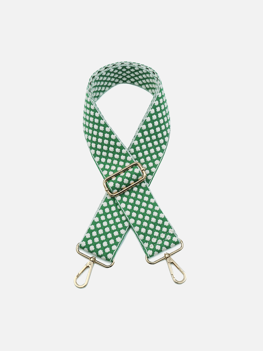 Dotted Guitar Strap in Green - Jen & Co. vegan handbag