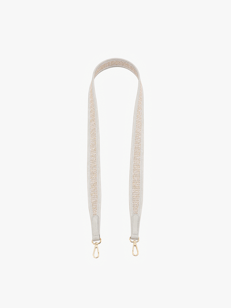 Vegan Leather/Straw Strap in Off White - Jen & Co. vegan handbag