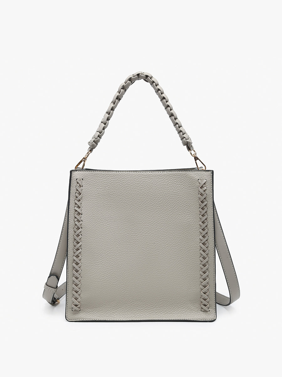 Esme Vegan Whipstitch Tote Warm Grey - Jen & Co. vegan handbag