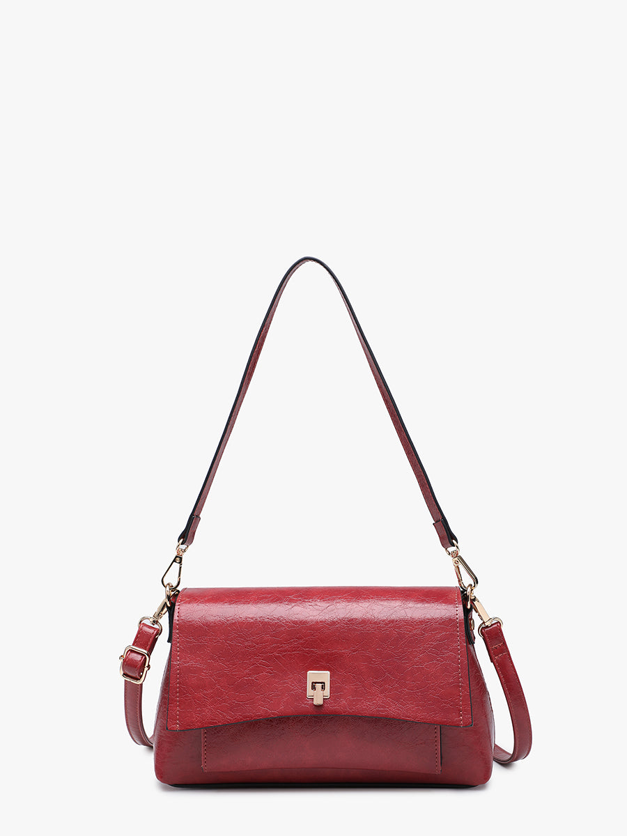 Bella Vegan Shoulder Bag Mahogany - Jen & Co. vegan handbag