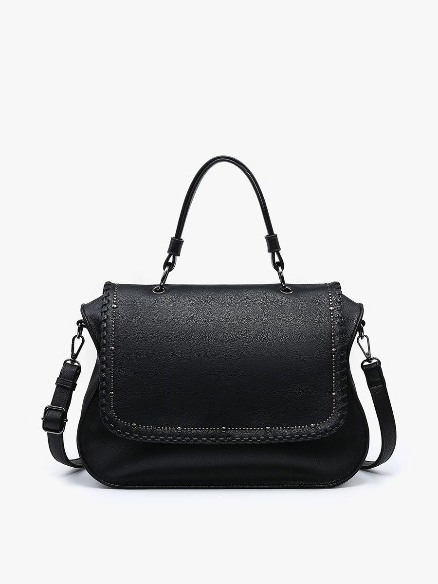 Cricket Vegan Studded Hobo/Tote Black - Jen & Co. vegan handbag