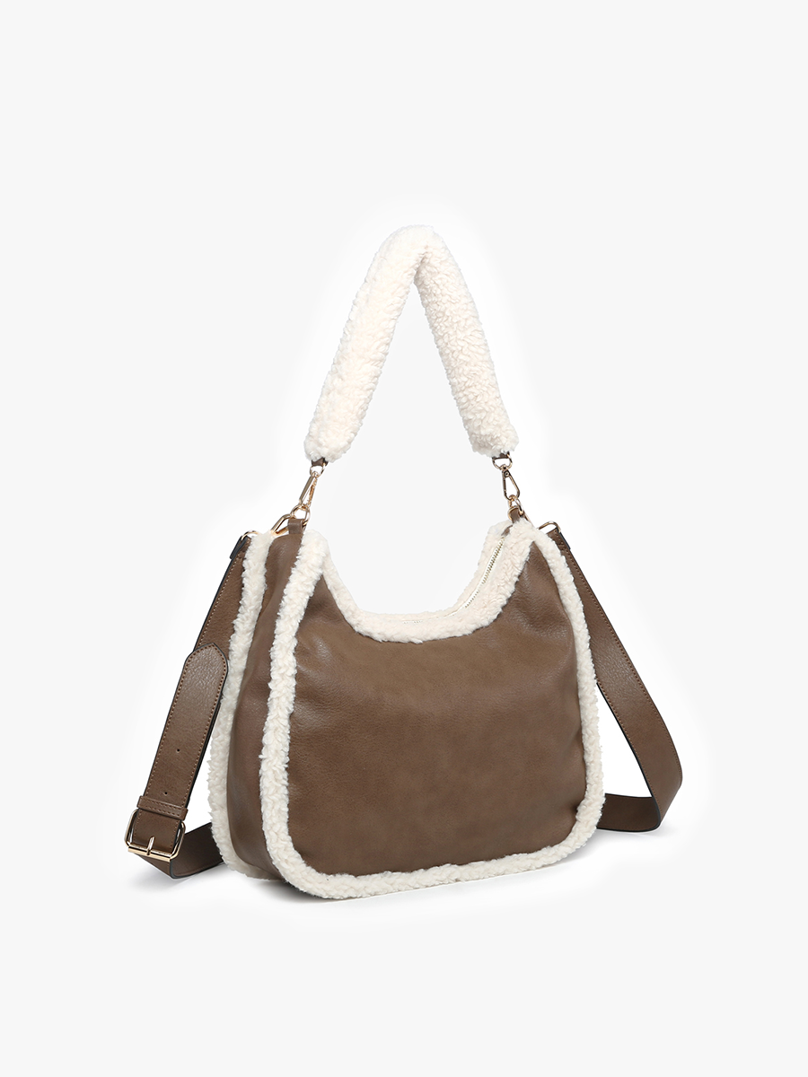 Reece Vegan Sherpa Trim Satchel
