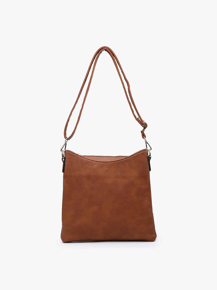 Emma Vegan Crossbody in Brown - Jen & Co. vegan handbag