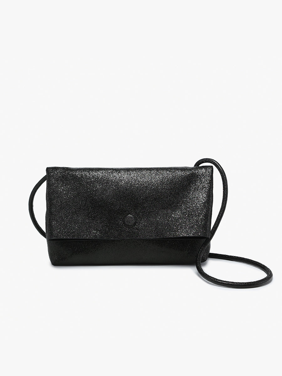 Lana Glitter Crossbody in Black - Jen & Co. vegan handbag