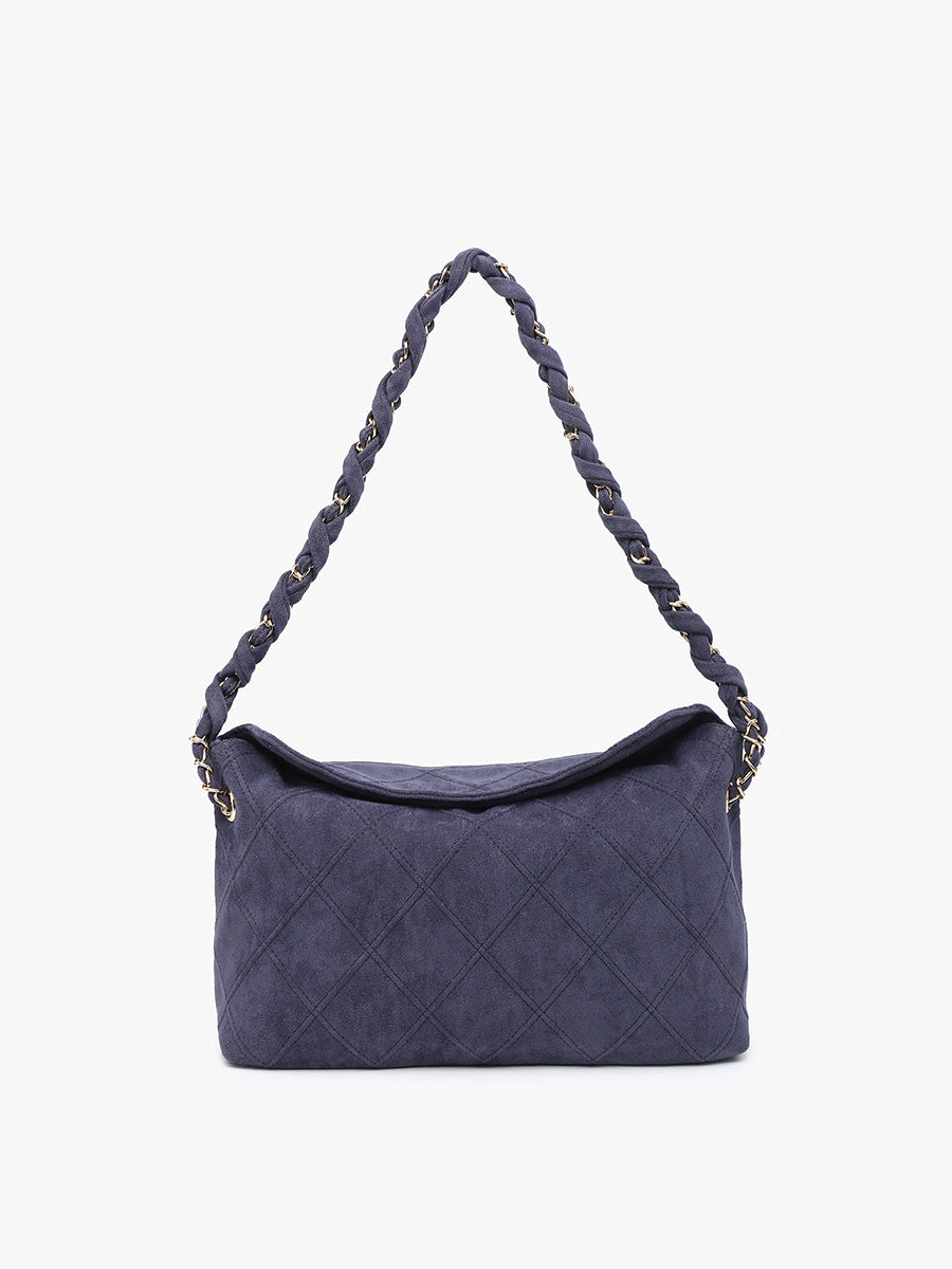 Dominique Faux Suede Shoulder Bag – Jen & Co.
