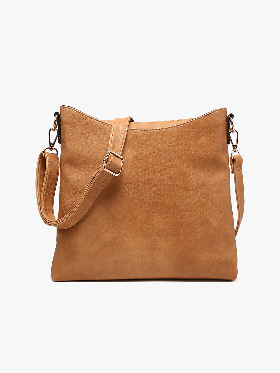 Emma Vegan Crossbody in Caramel - Jen & Co. vegan handbag