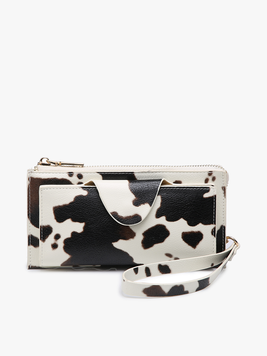 Kyla Vegan RFID Wallet Cow-White - Jen & Co. vegan handbag