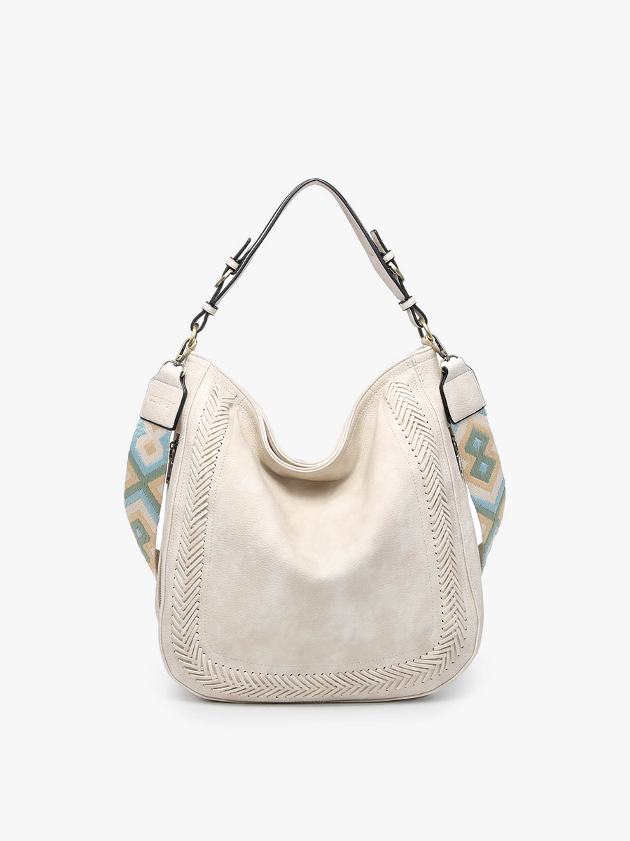 Aris Vegan Hobo in Off White - Jen & Co. vegan handbag