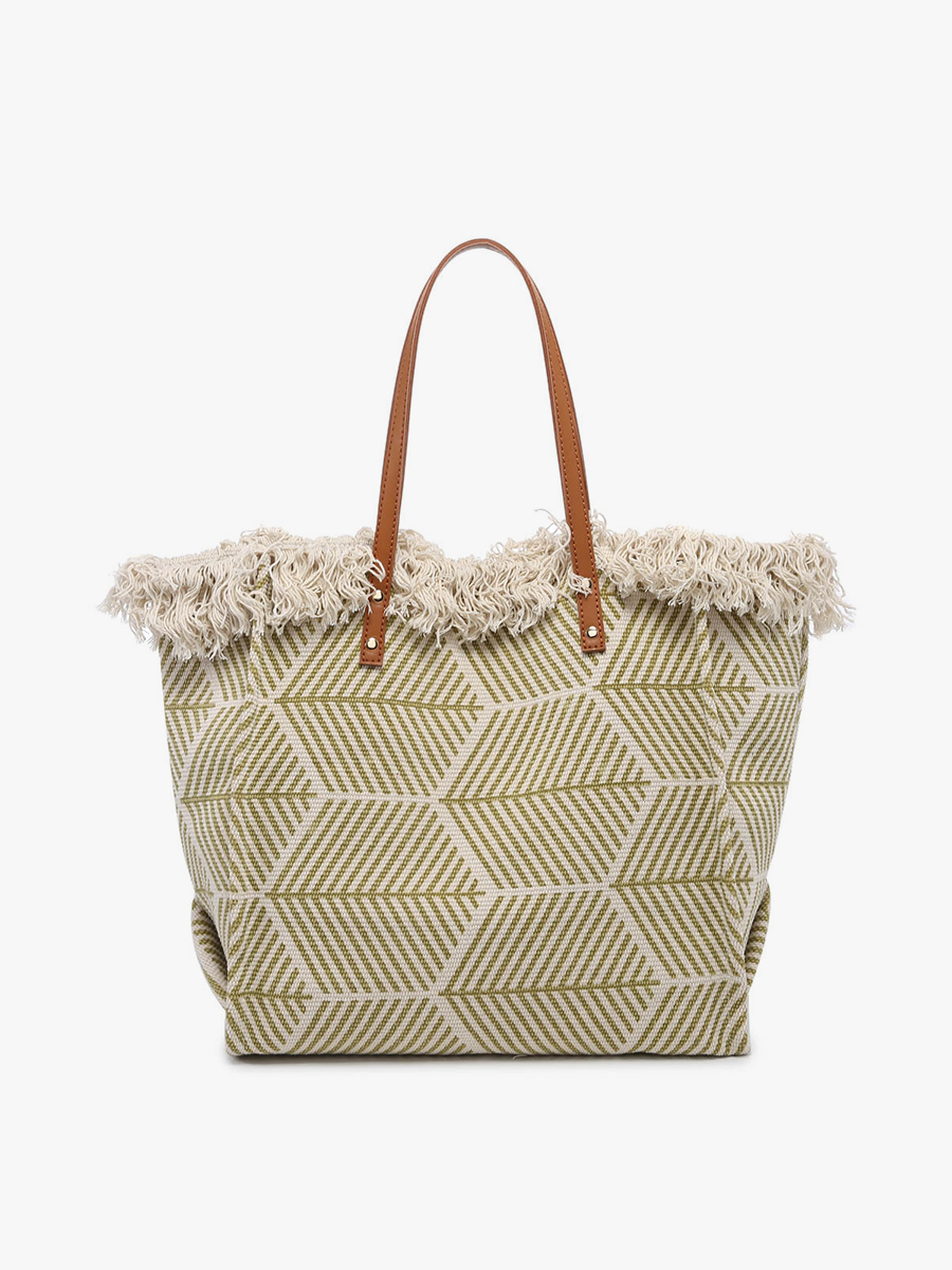 Madison Woven Tote Boho-Sage - Jen & Co. vegan handbag