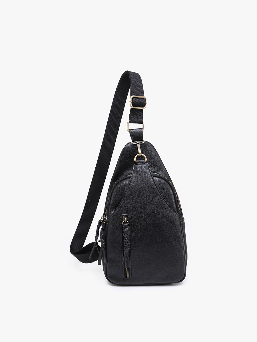 Nikki Vegan Sling Pack Bag Black - Jen & Co. vegan handbag