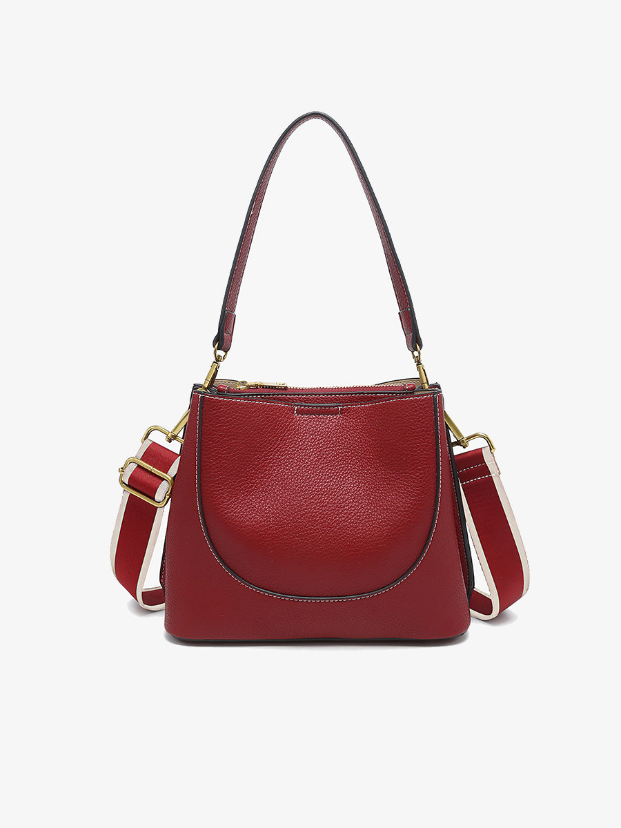 Corinna Vegan Bucket Bag Wine - Jen & Co. vegan handbag