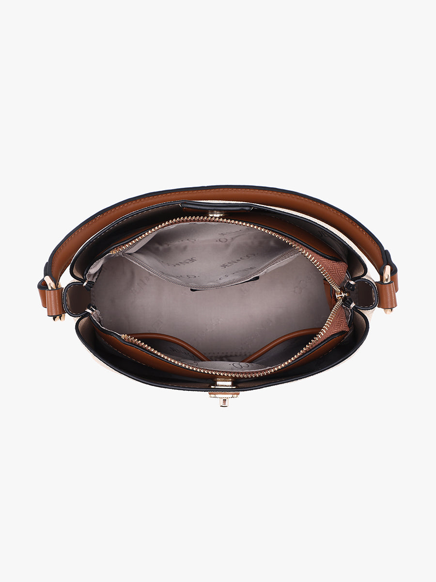 Allison Faux Canvas Satchel - Jen & Co. vegan handbag