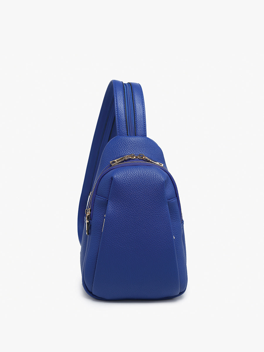 Ari Vegan Convertible Sling Bag in Royal Blue - Jen & Co. vegan handbag